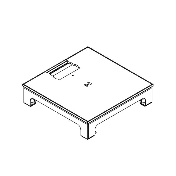 Produktbild UBD 217 001  -  Unterflur-Bodendose UBD 210 small inkl. belegtem Deckel aus 4mm SVZ, ohne Schutzkante, mit Ausschnitt